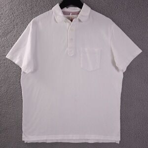 Relwen Polo Shirt Mens XL White Pique Knit Cotton Casual Golf Preppy Outdoors